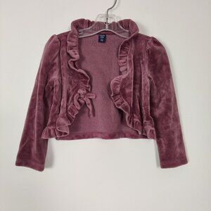 Gap Baby Toddler Girl Size 4 Velvet Velour Ruffled Bolero Jacket Cotton